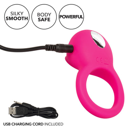 Rechargeable Teasing Tongue Enhancer Cock Ring - Peaches & Cream