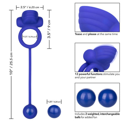 Rechargeable Dual Rockin Rim Enhancer Cock Ring - Peaches & Cream