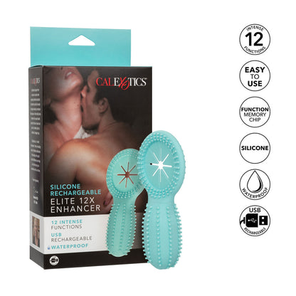 Elite 12X Enhancer Rechargeable Cock Ring - Peaches & Cream