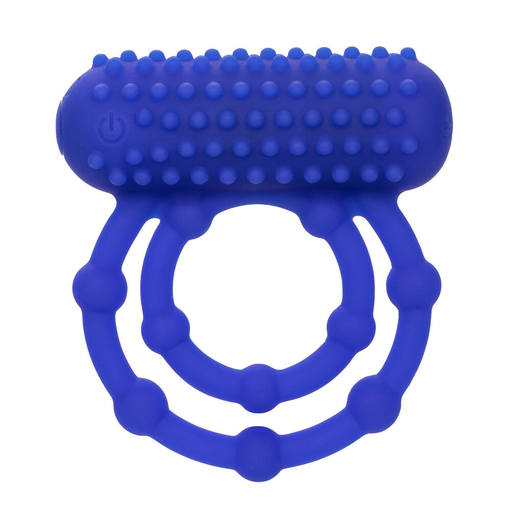 A blue rechargeable cock ring