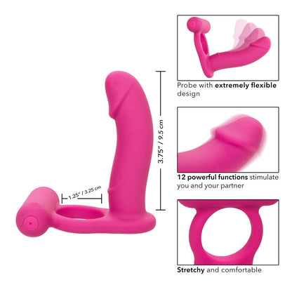 Silicone Rechargeable Double Diver Stimulator - Peaches & Cream