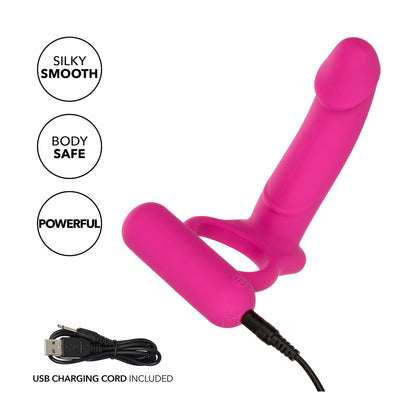 Silicone Rechargeable Double Diver Stimulator - Peaches & Cream