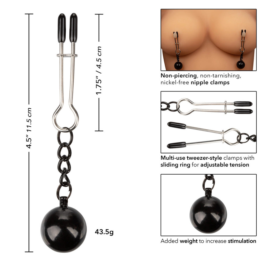 Nipple Grips Weighted Tweezer Nipple Clamps - Peaches & Cream