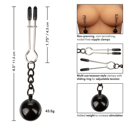 Nipple Grips Weighted Tweezer Nipple Clamps - Peaches & Cream