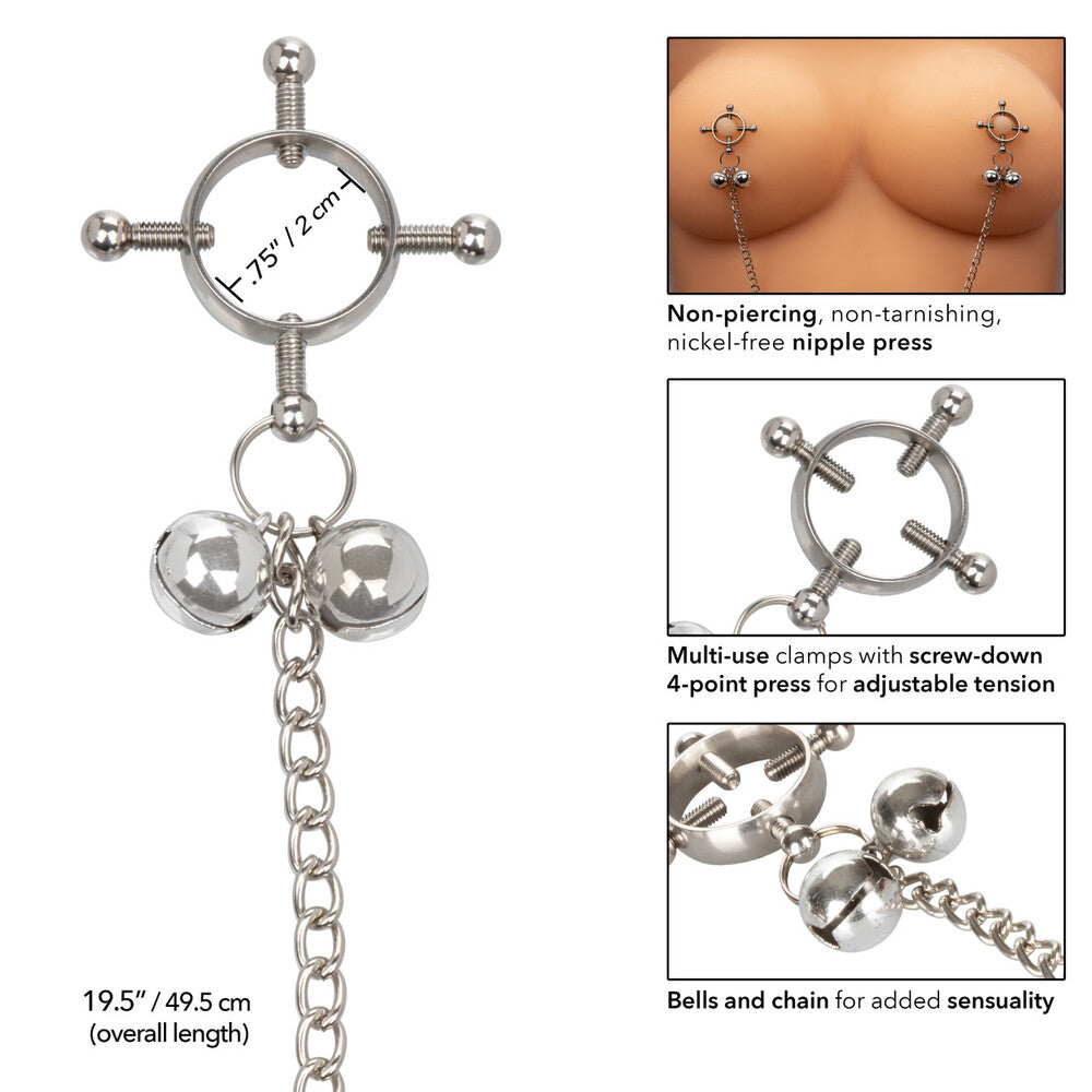 Nipple Grips 4 Point Nipple Press With Bells - Peaches & Cream