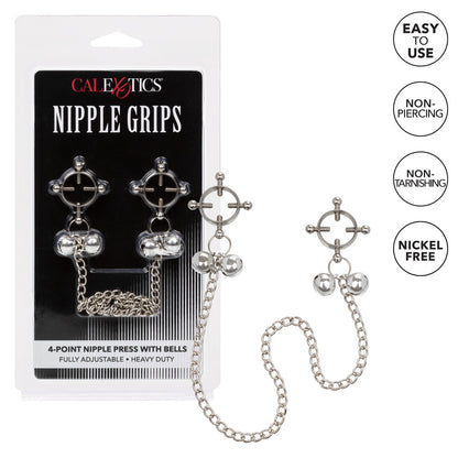 Nipple Grips 4 Point Nipple Press With Bells - Peaches & Cream