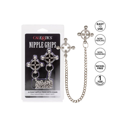 Nipple Grips 4 Point Nipple Press With Chain - Peaches & Cream