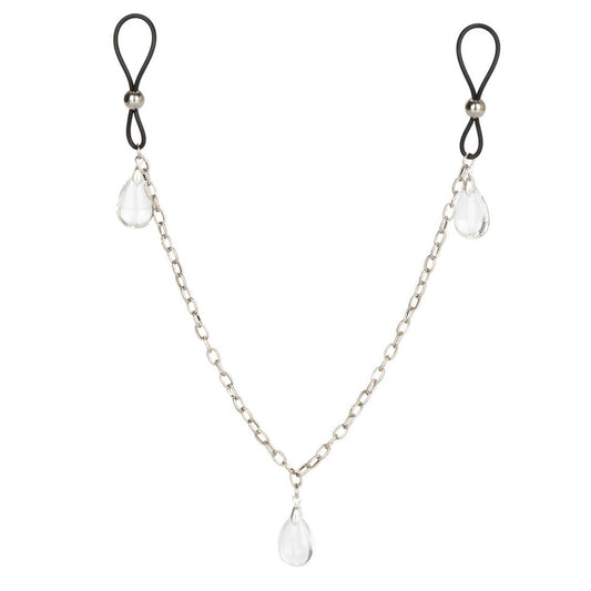 Nipple Play Non Piercing Nipple Chain Jewellery Crystal - Peaches & Cream