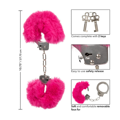 Ultra Fluffy Furry Cuffs Pink - Peaches & Cream