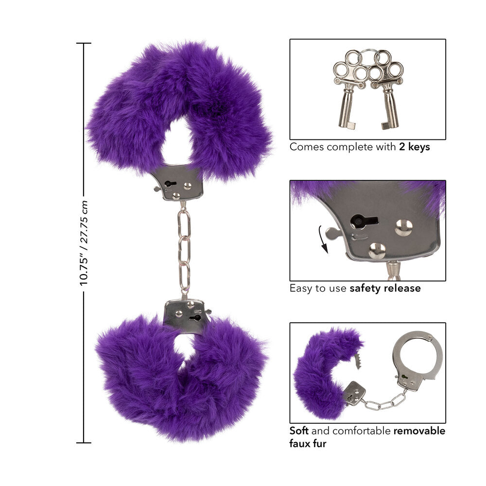 Ultra Fluffy Furry Cuffs Purple - Peaches & Cream