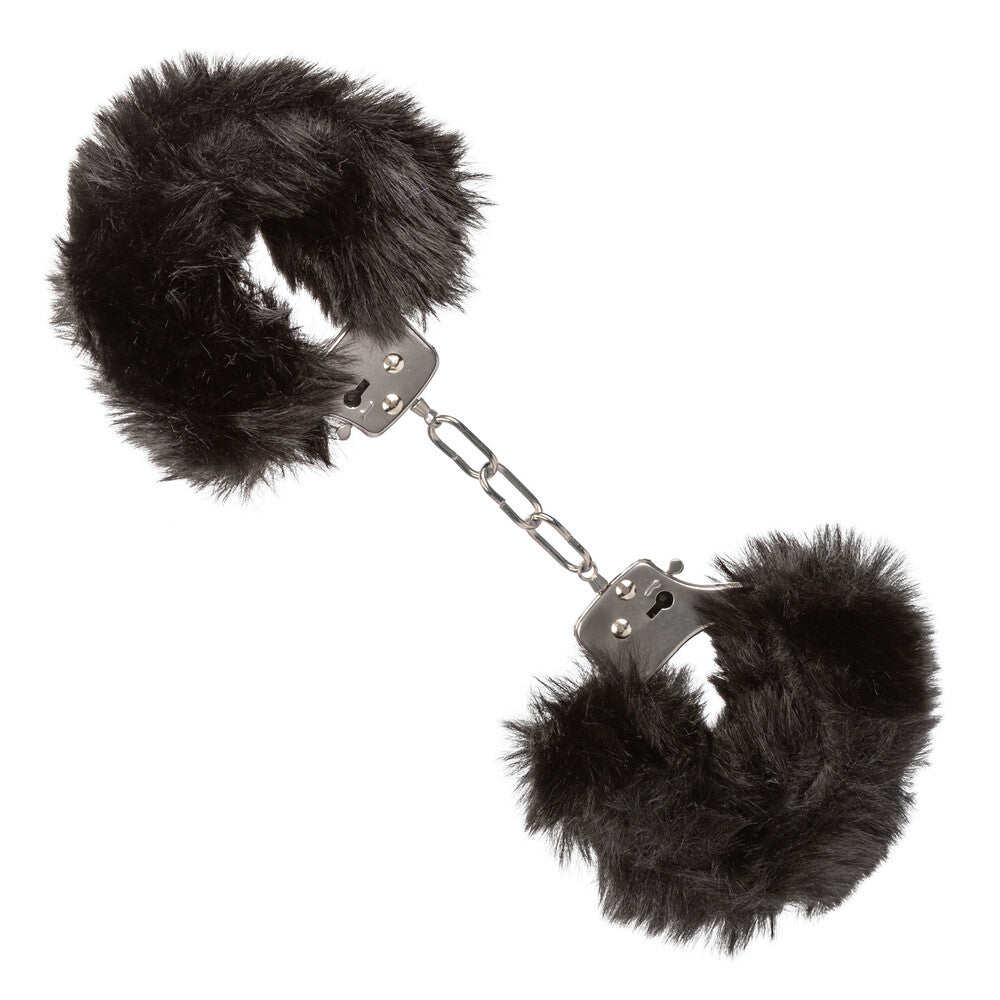 Ultra Fluffy Furry Cuffs Black - Peaches & Cream