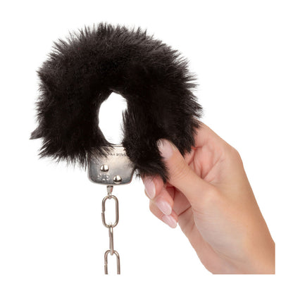 Ultra Fluffy Furry Cuffs Black - Peaches & Cream