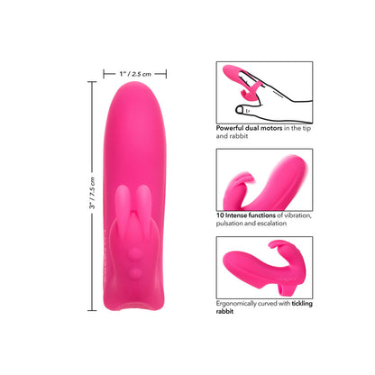 Marvelous Pleaser Rabbit Finger Vibrator - Peaches & Cream