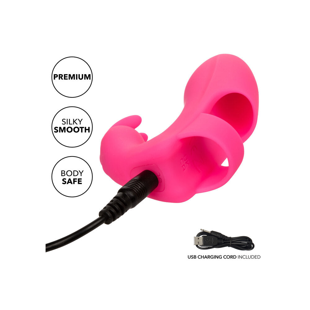 Marvelous Pleaser Rabbit Finger Vibrator - Peaches & Cream