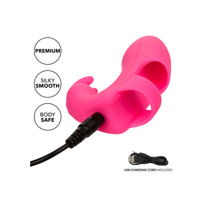 Marvelous Pleaser Rabbit Finger Vibrator - Peaches & Cream