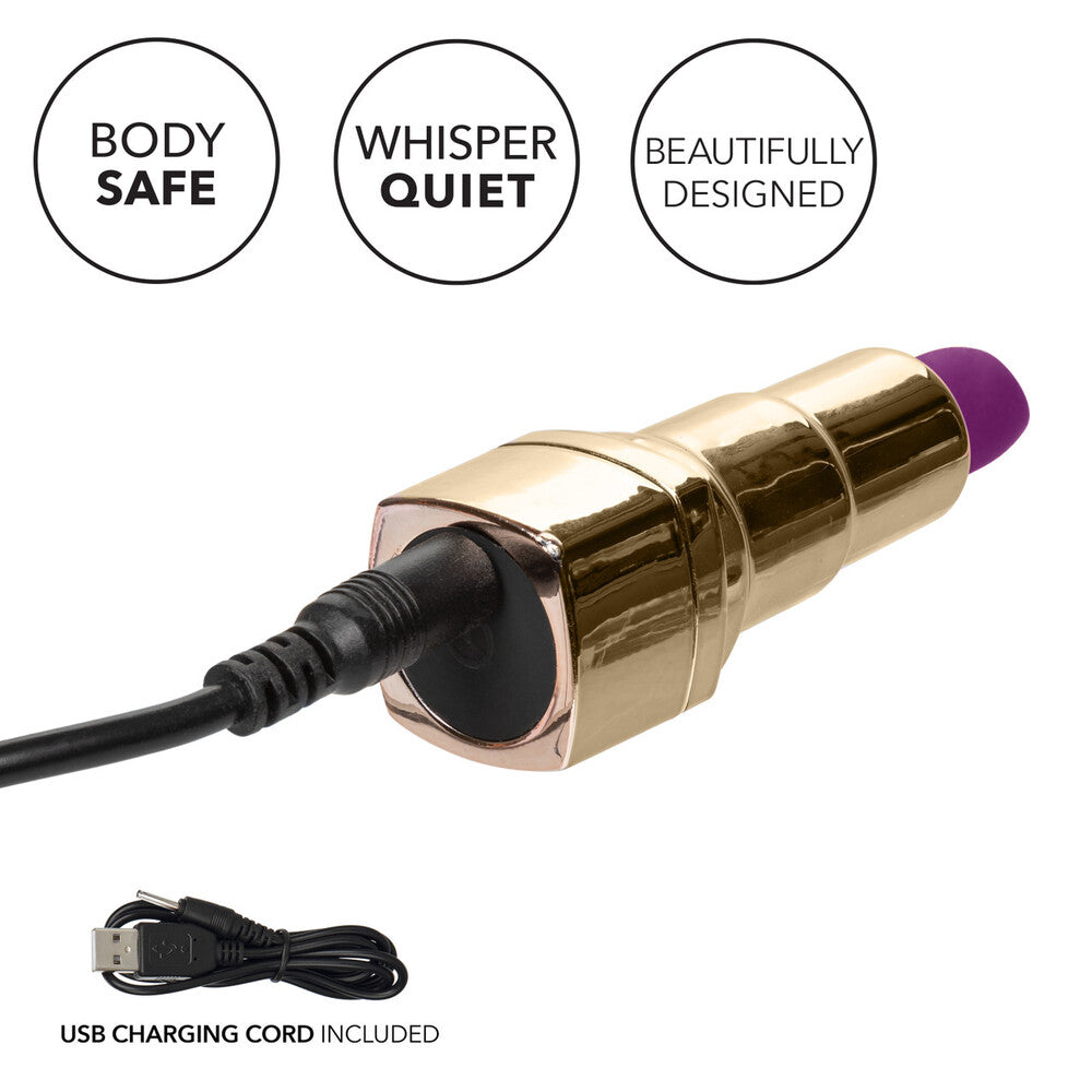 Naughty Bits Bad Bitch Rechargeable Lipstick Vibrator - Peaches & Cream