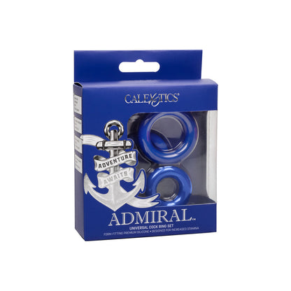 Admiral Universal Cock Ring Set Blue - Peaches & Cream