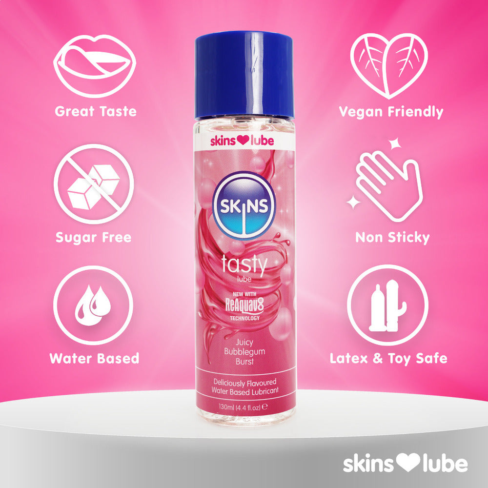 Skins Juicy Bubblegum Blast Waterbased Lubricant 130ml - Peaches & Cream