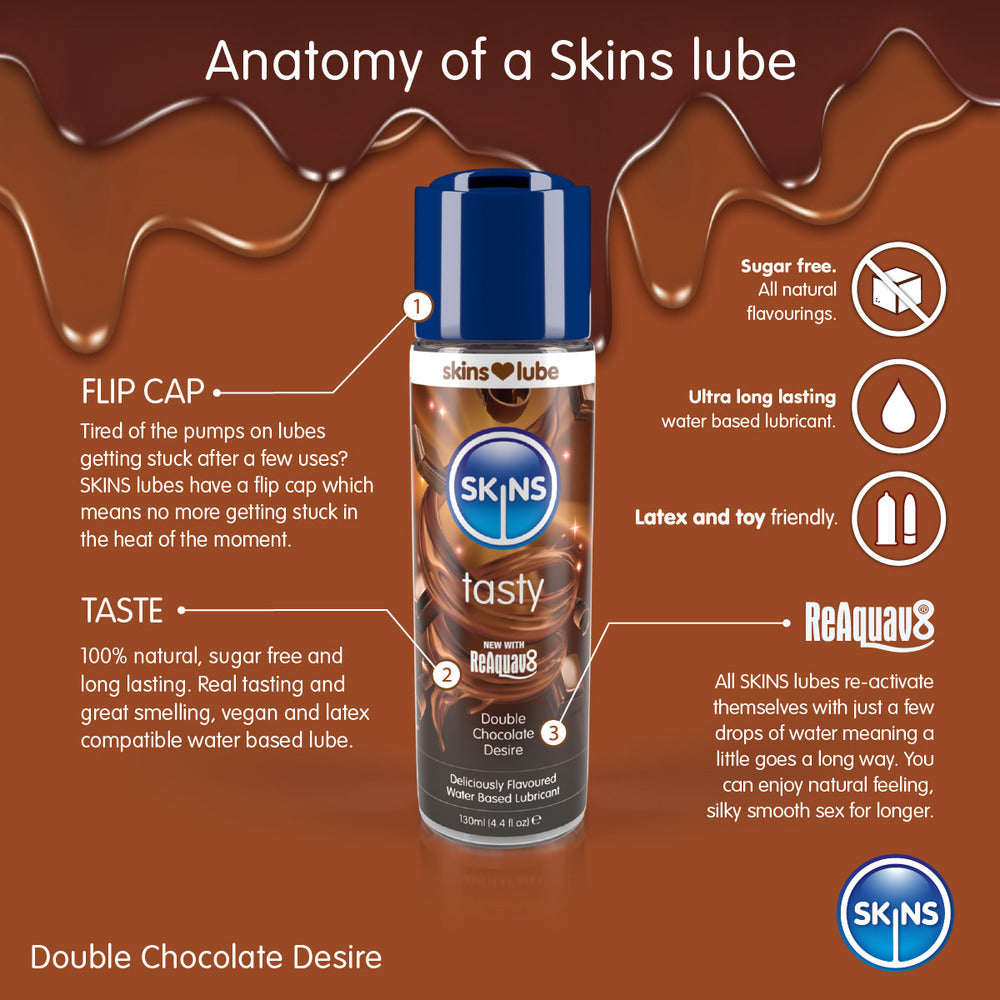 Skins Double Chocolate Desire Waterbased Lubricant 130ml - Peaches & Cream