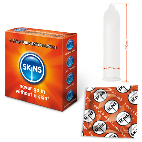 Skins Condoms Ultra Thin 4 Pack - Peaches & Cream