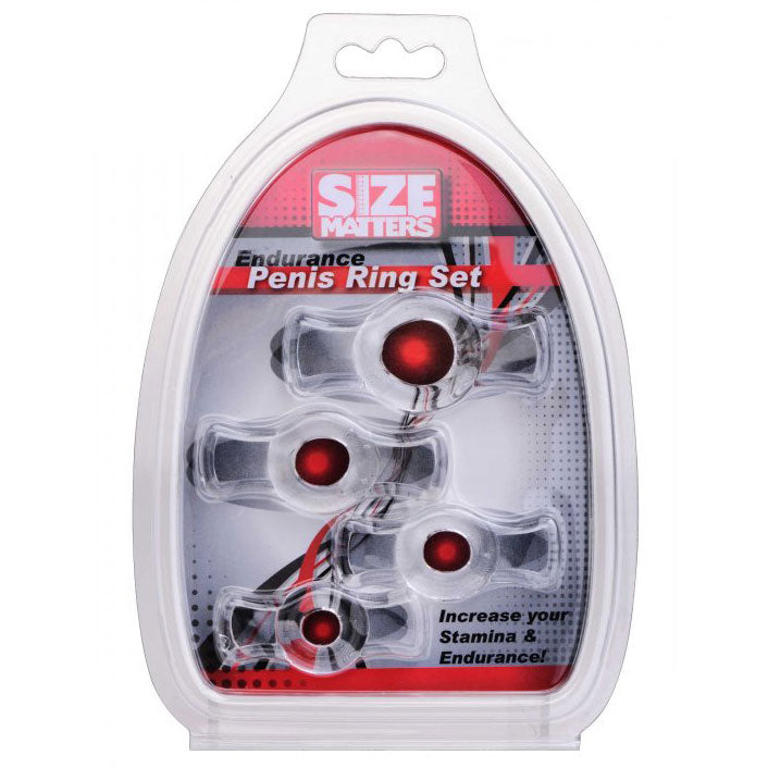 Size Matters Endurance Penis Ring Set - Peaches & Cream