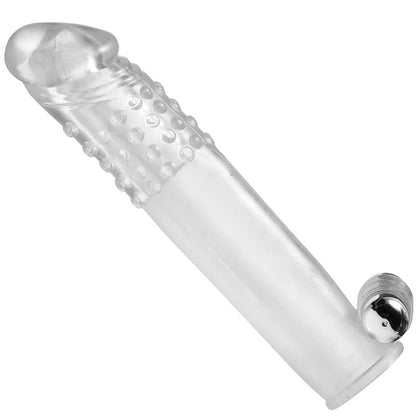 Size Matters Clear Vibrating Penis Sleeve - Peaches & Cream