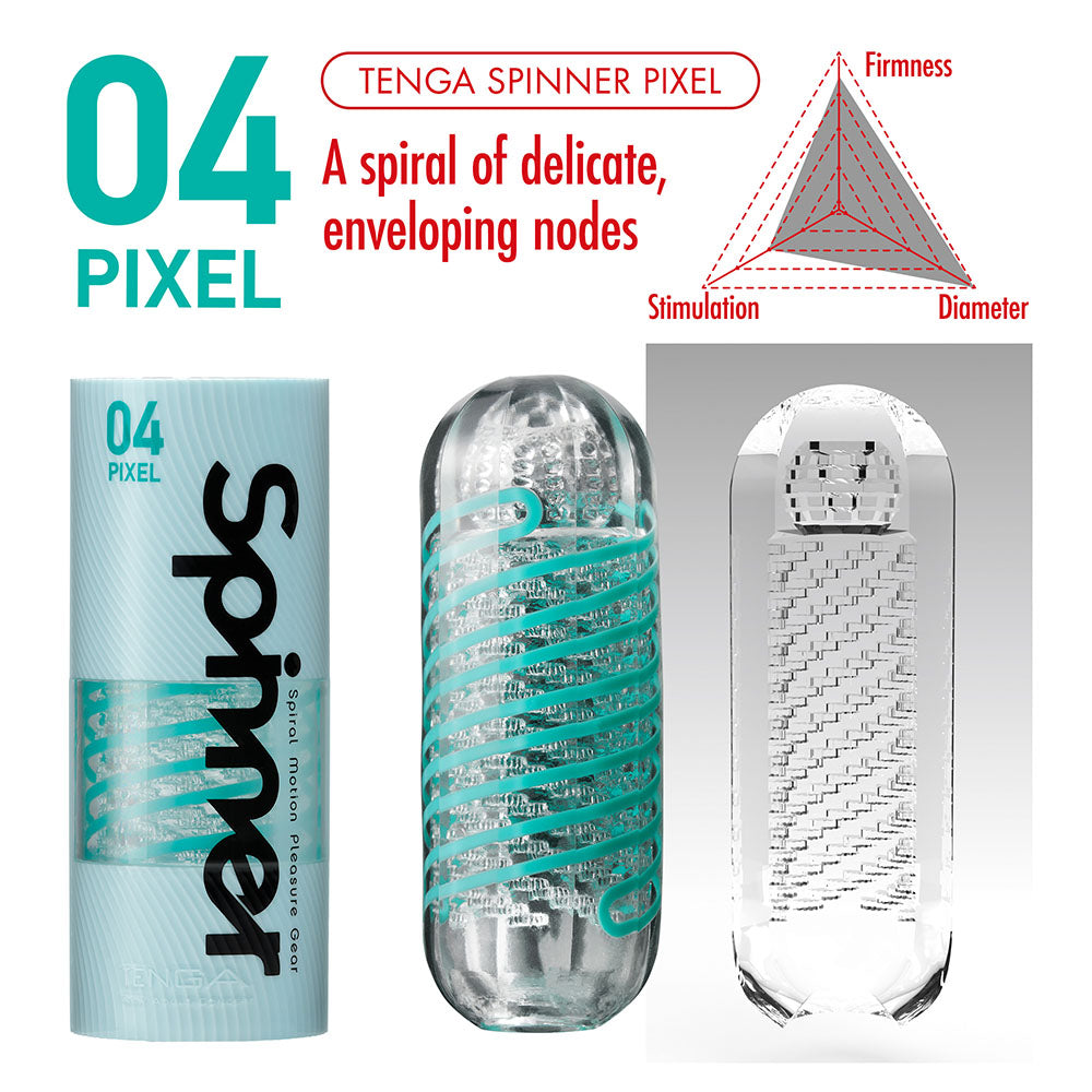 Tenga 04 Pixel Spinner Masturbator - Peaches & Cream