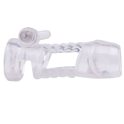 Clear Vibrating Penis Sleeve - Peaches & Cream