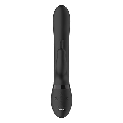 Vive Amoris Black Rabbit Vibrator With Stimulating Beads - Peaches & Cream