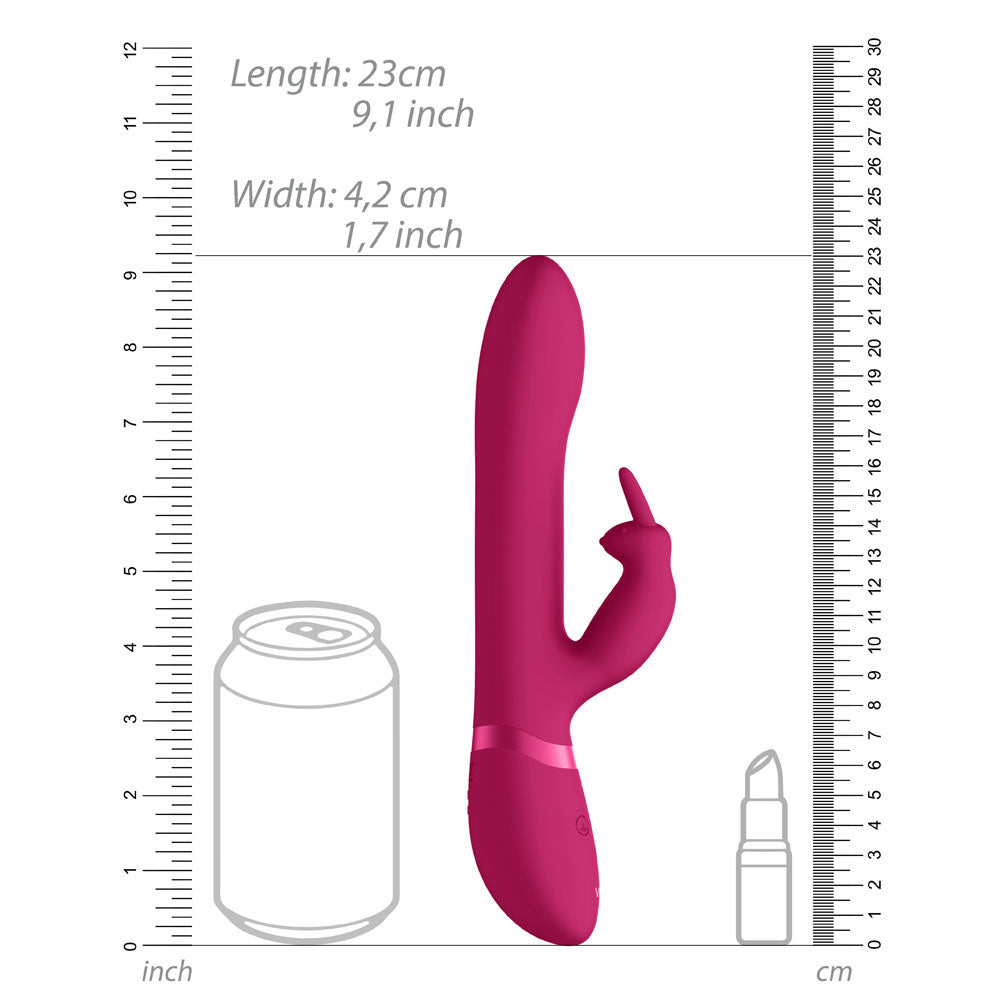 Vive Amoris Pink Rabbit Vibrator With Stimulating Beads - Peaches & Cream