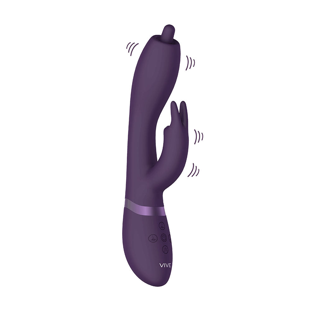 Vive Nilo Purple Pinpoint Rotating G Spot Rabbit - Peaches & Cream