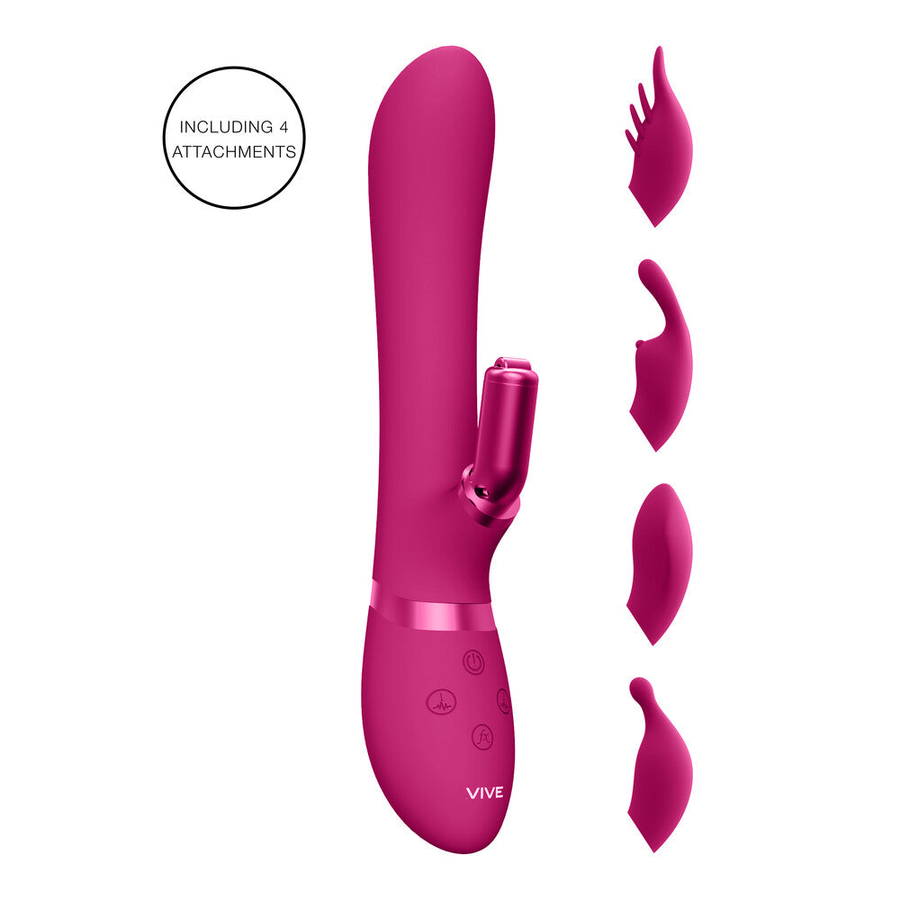 Vive Chou Double Action Interchangeable Rabbit Vibrator Pink - Peaches & Cream