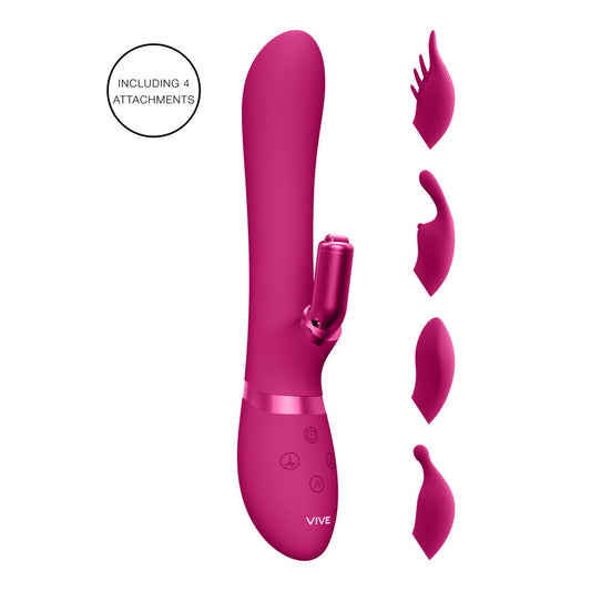 Vive Chou Double Action Interchangeable Rabbit Vibrator Pink - Peaches & Cream