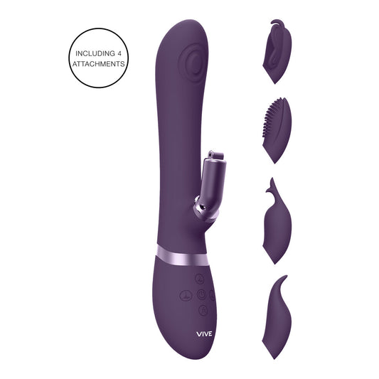 Vive Etsu Interchangeable Rabbit Vibrator Purple - Peaches & Cream