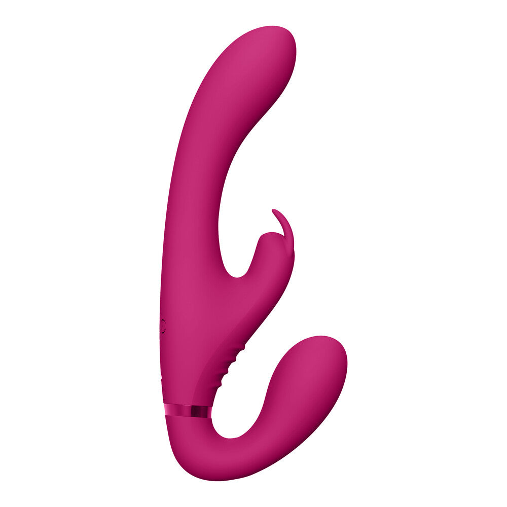 Vive Suki Triple Action Strapless Strap On Vibrator Pink - Peaches & Cream