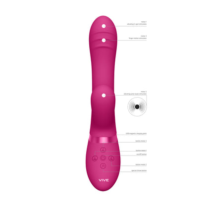 Vive Tani Finger Motion With Pulse Wave Vibrator Pink - Peaches & Cream