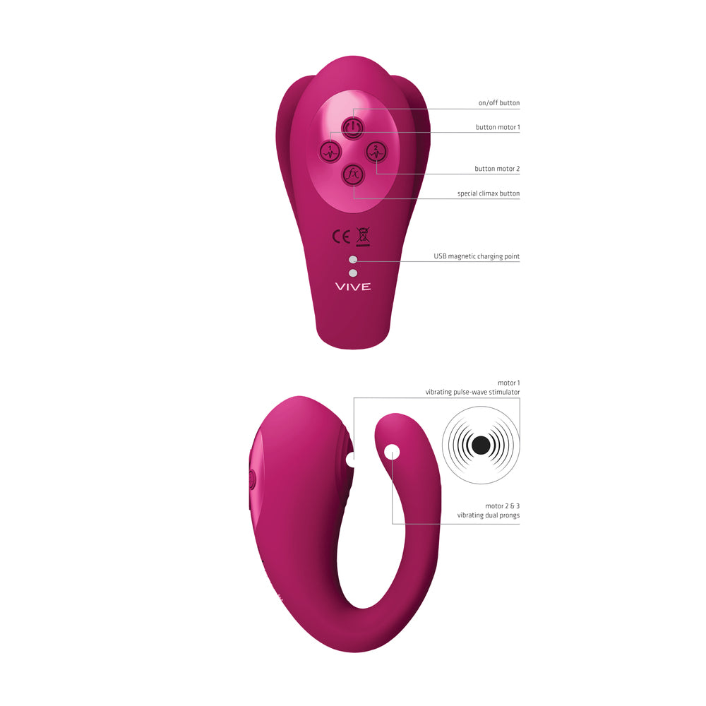 Vive Yoko Triple Action Vibe with Clit Pulse Waves - Peaches & Cream