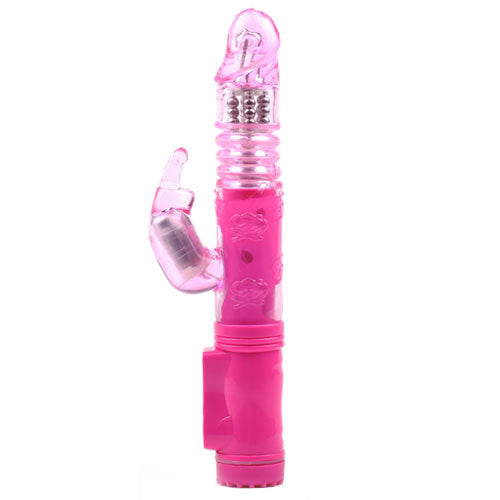 Pink Rabbit Vibrator With Thrusting Motion - Peaches & Cream