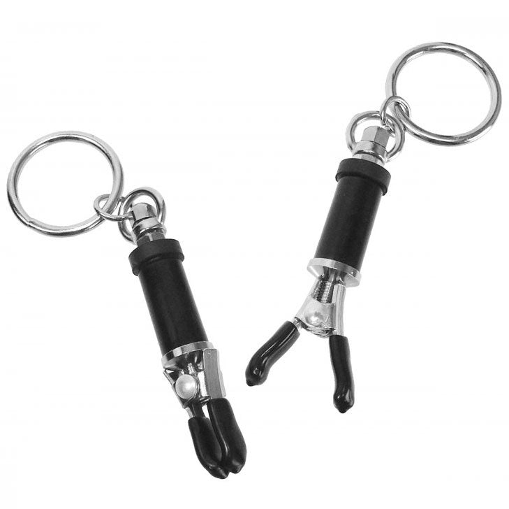 Bondage Ring Barrel Nipple Clamps - Peaches & Cream