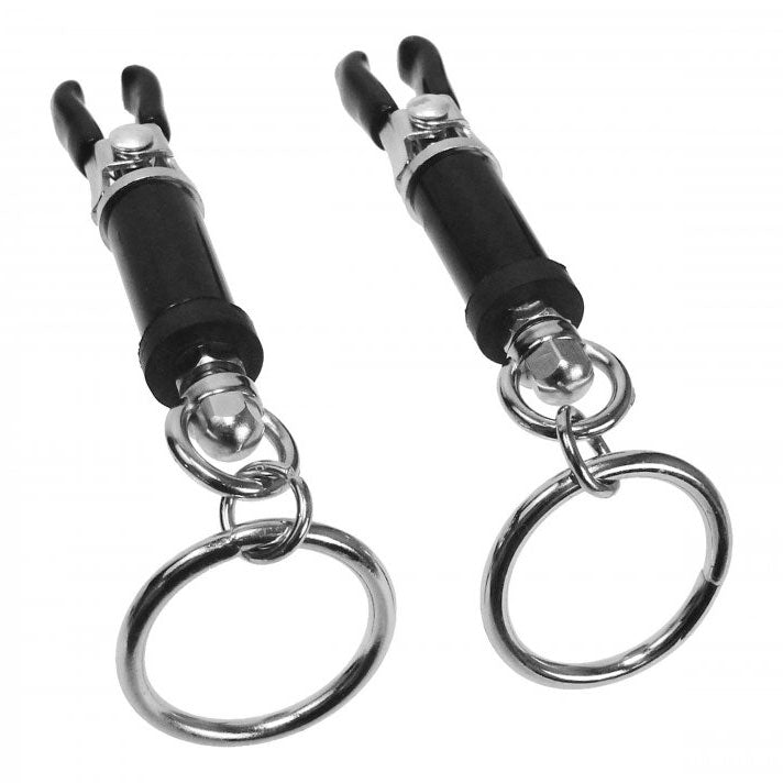 Bondage Ring Barrel Nipple Clamps - Peaches & Cream