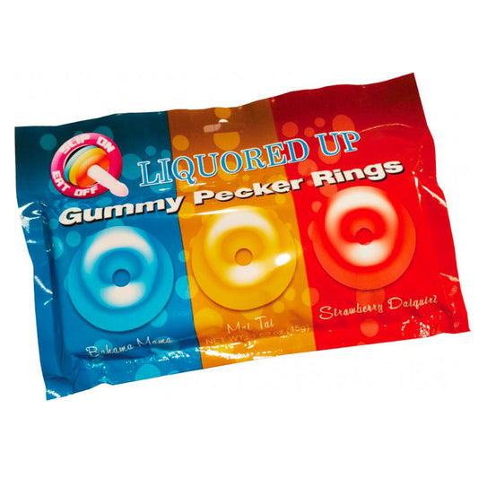 Liquored Up Gummy Pecker Cock Rings - Peaches & Cream