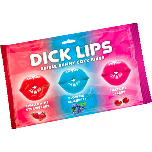 Dick Lips Edible Gummy Cock Rings - Peaches & Cream