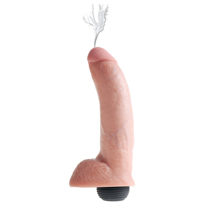 King Cock 9 Inch Squirting Dildo With Balls Flesh - Peaches & Cream