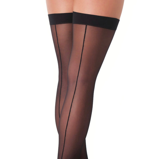 Black Sexy Stockings With Seem - Peaches & Cream