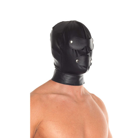 Leather Full Face Mask With Detachable Blinkers - Peaches & Cream