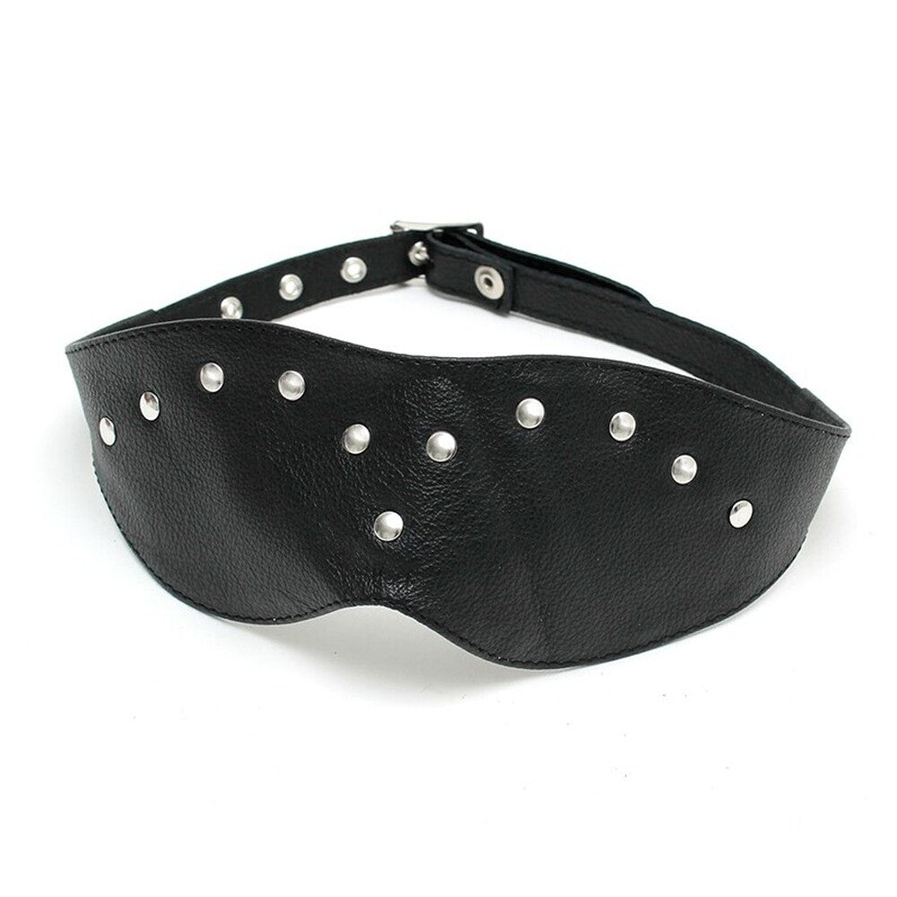 Leather Blindfold Mask - Peaches & Cream