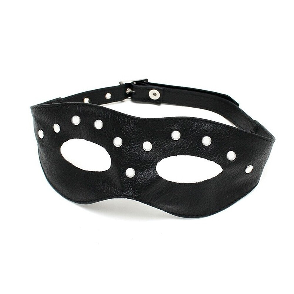 Leather Open Eye Mask With Rivets - Peaches & Cream