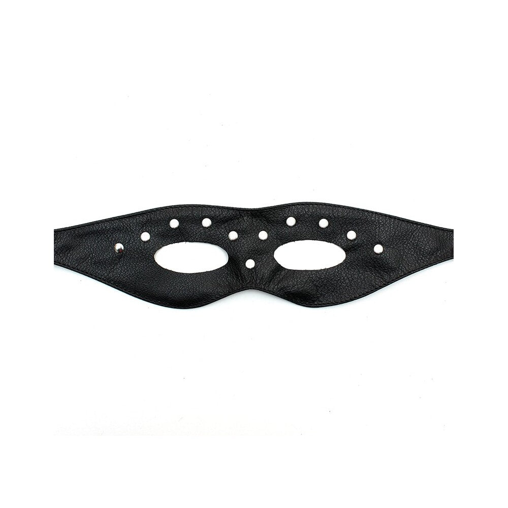 Leather Open Eye Mask With Rivets - Peaches & Cream