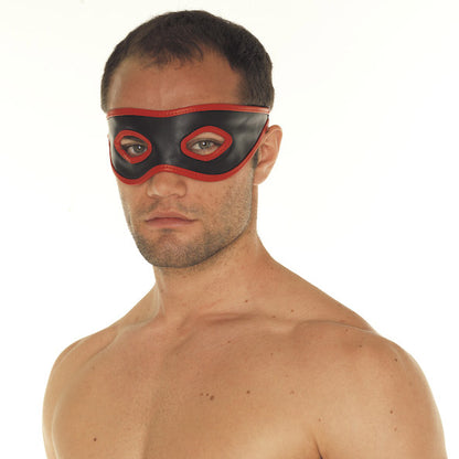 Red And Black Leather Mask - Peaches & Cream