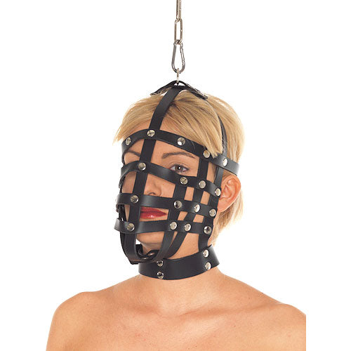 Leather Muzzle Mask - Peaches & Cream